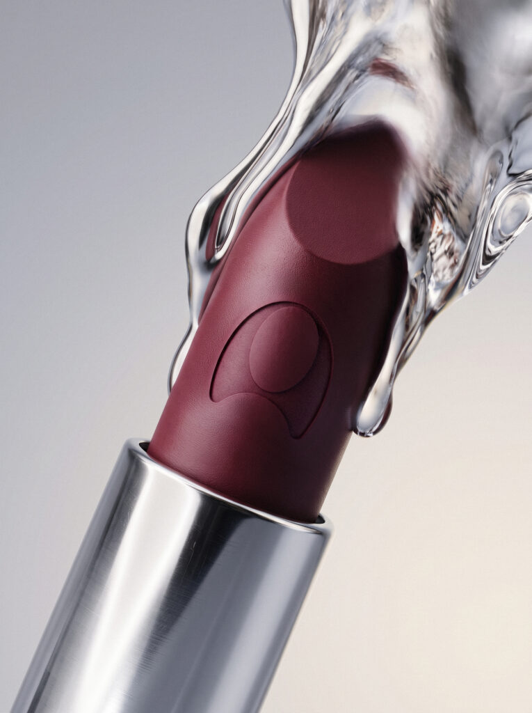Produzione AI di rossetto e liquido argentato